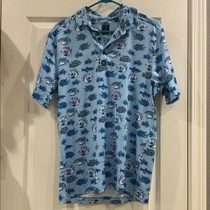 Men’s Construct Golf Polo size medium, fish, nautical
